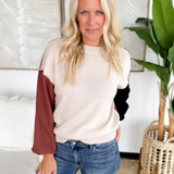 Color Block Sleeve Knit Sweater