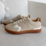 Oatmeal Contrast Lace Up Sneakers