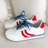 Red/White/Blue Lace Up Sneakers