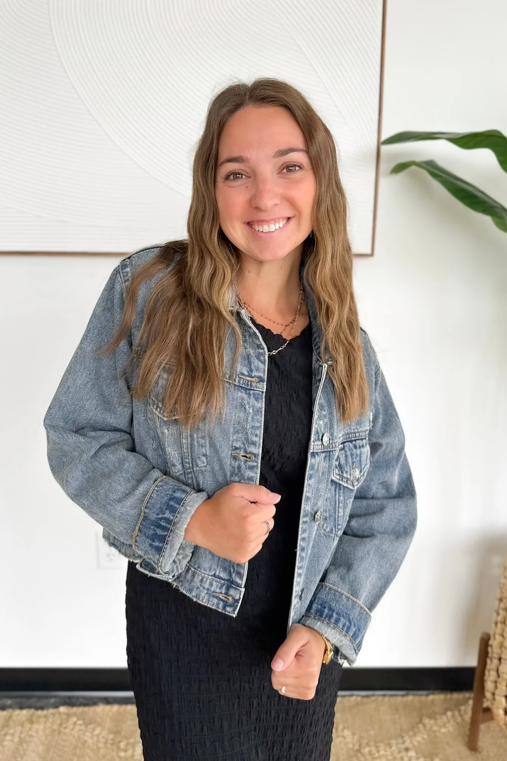 Distressed Cropped Denim Jacket