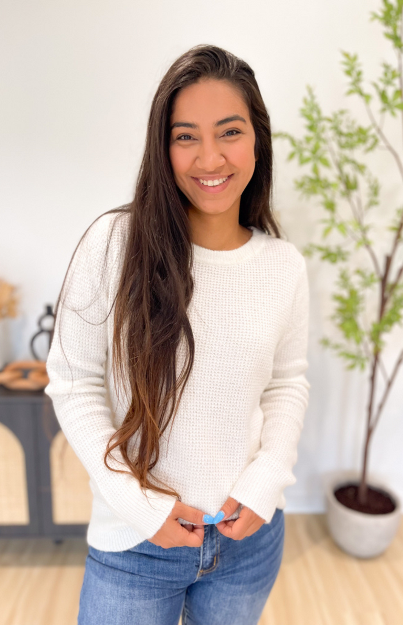 Camila White Knit Sweater [S-XL]