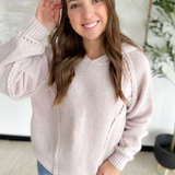 Soft Knit Braided Detail Hooded Sweater