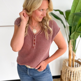 Terracotta Knit Sleeveless Top