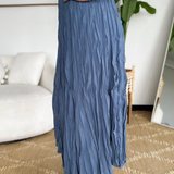 Sky Blue Crinkle Maxi Skirt