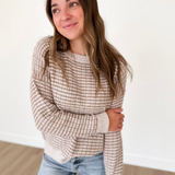Taupe/Tan Striped Knit Sweater