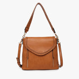 Lorelei Double Zip Whipstitch Trim Crossbody