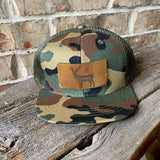 Kids Deer Leather Patch Hat