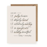 You Are Fully Known Checklist Greeting Card