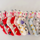 Polka Dot Fuzzy Socks