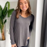 Cassidy Charcoal Long Sleeve Top