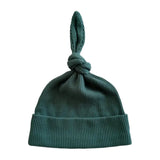 Spruce Waffle Knit Knot Hat 0-3M