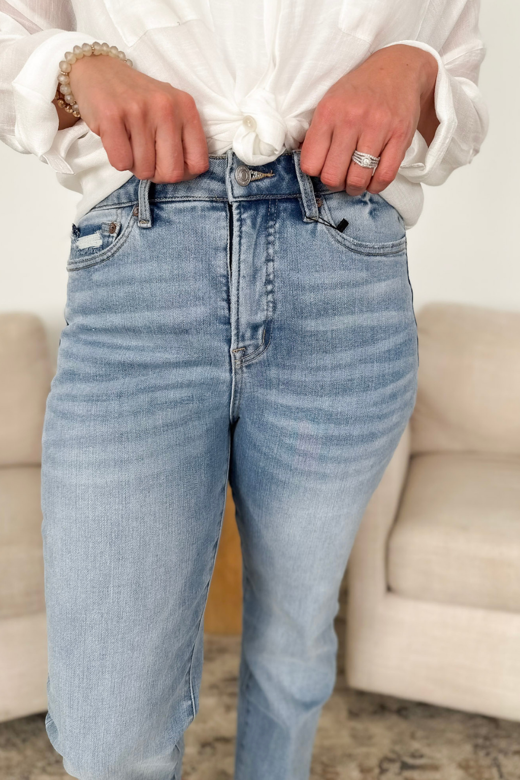 Carter Straight Leg Cuffed Mica Jeans