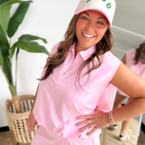 Taffy Bubble Hem 1/2 Zip Top