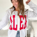 Alex Split Crew Grey Cardigan