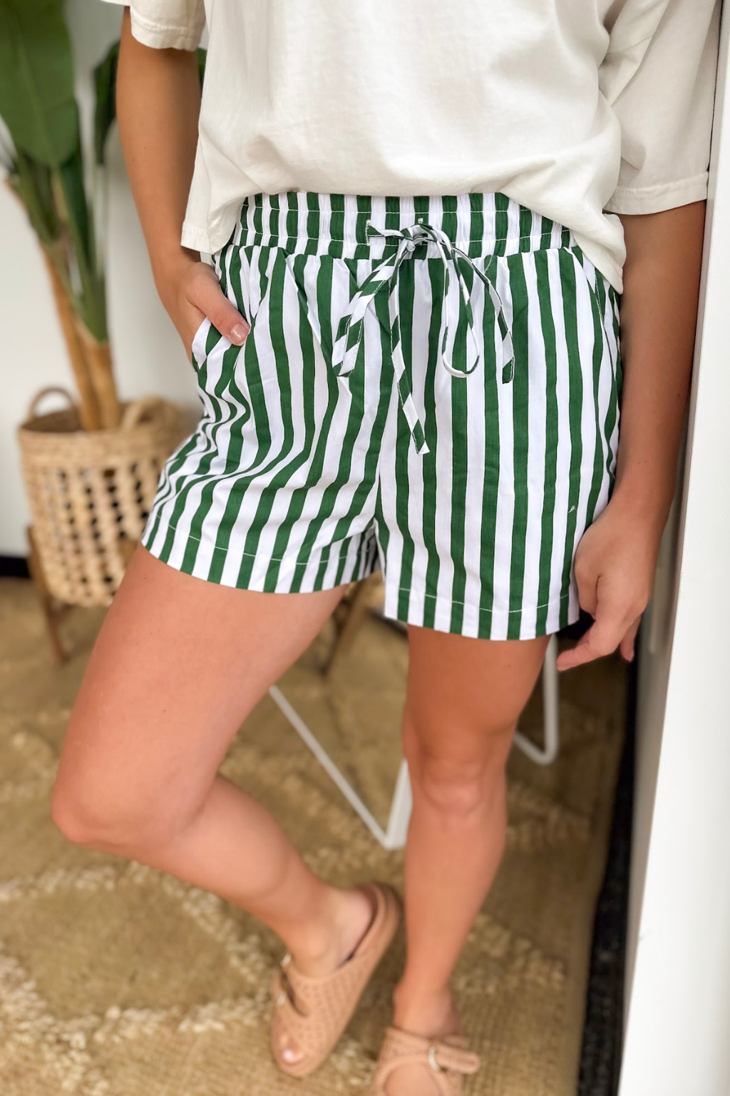 Green Stripes Boxer Shorts