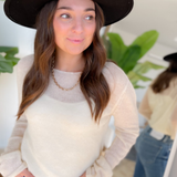 Cream Lightweight Knit Sweater
