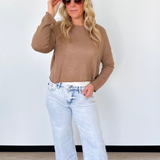 Lightweight Coffee Knit Pullover