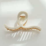 Vera Ivory Gold Metal Claw Clip