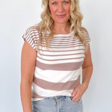 Wide Crewneck Extended Short Sleeve Sweater