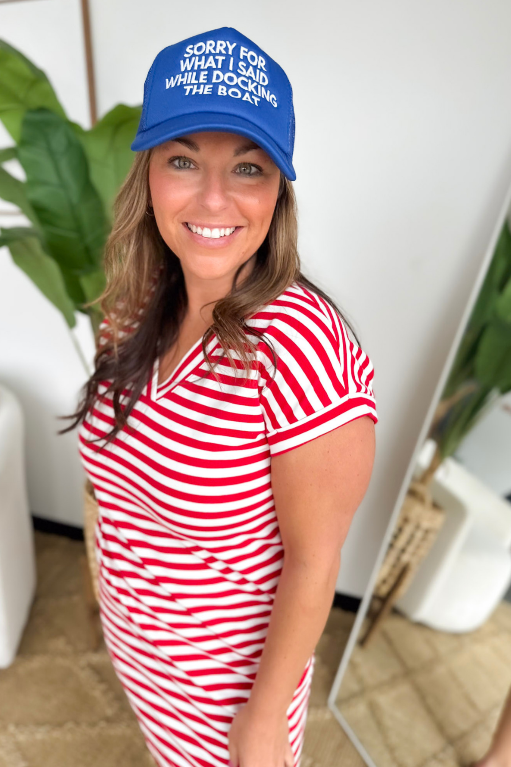 V-Neck Striped Short Sleeve Dress (2 Colors)