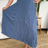 Sky Blue Crinkle Maxi Skirt