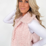Faux Curly Sherpa Pink Vest