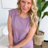 Classic Dark Lavender Short Sleeve Mini Dress