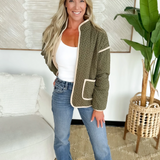 Green Floral Quilted Jacket