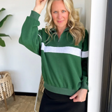 Green/Grey Relaxed 1/4 Zip Pullover