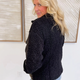 Corduroy/Sherpa Zip Up Jacket (2 Colors)