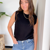 Black Knit Sweater Vest Top