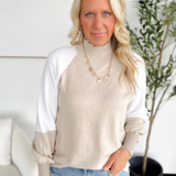 Mock Neck Color Block Sweater (2 Colors)