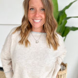 Oatmeal Contrast Trim Knit Sweater