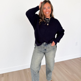 Soft Knit Navy Relaxed Sweater