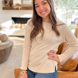 Solid Cream Knit Sweater