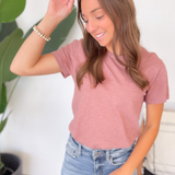 Ellie Short Sleeve Mauve Tee