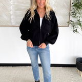 Front Zip Sweater Bomber Jacket (2 colors)