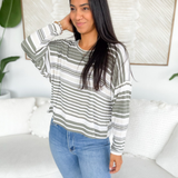 Ashlynn Long Sleeve Rib Striped Top