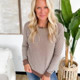 Brown/Cream Thin Striped Long Sleeve Top