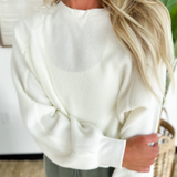 Ivory Fuzzy Knit Sweater