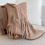 Suede Fringe Western Boots
