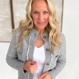 Mock Neck Sherpa Lined Button Cardigan (2 colors)