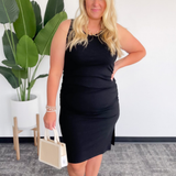 Evie Black Ribbed Mini Dress