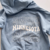 Kids Minnesota Campfire Blue Hoodie