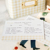 Biege Gingham Recipe Cards
