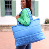 Blue Puffer Tote - On My Way