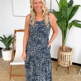 Navy Scoop Neck Maxi Tank Dress