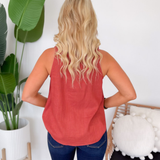 Kate Linen Red Tank Top