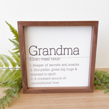 Grandma Definition White Sign
