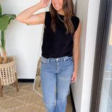 Black Knit Sweater Vest Top